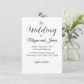 シンプル白黒結婚式招待状 招待状 (スタンド正面)