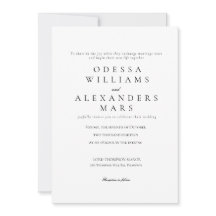 シンプル白黒結婚式招待状