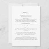 シンプル白黒結婚式招待状 招待状 (裏面)