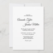 シンプル白黒結婚書道 招待状 (正面)