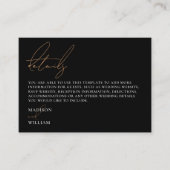 シンプル白黒結婚詳細 エンクロージャーカード (正面)