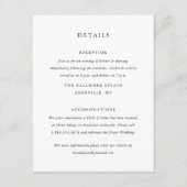 シンプル白黒結婚詳細 エンクロージャーカード (正面)