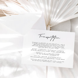 シンプル白黒結婚輸送カード エンクロージャーカード