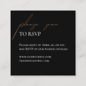 シンプル白黒結婚QR出欠 エンクロージャーカード (正面)