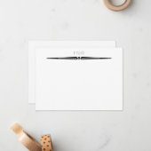 シンプル白黒線縁ど名会社の男性 ノートカード (正面/裏面インサイチュ)