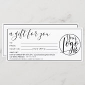 シンプル白黒縁どギフト証明書ロゴ (正面/裏面)