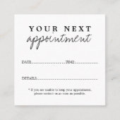 シンプル白黒美しいサロン 予約カード (正面)