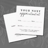 シンプル白黒美しいサロン 予約カード