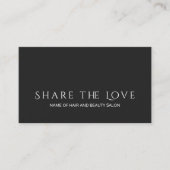 シンプル白黒美しいサロン 紹介カード (正面)