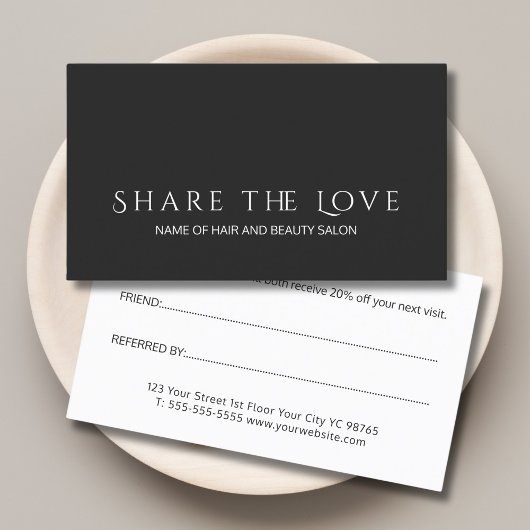 シンプル白黒美しいサロン 紹介カード