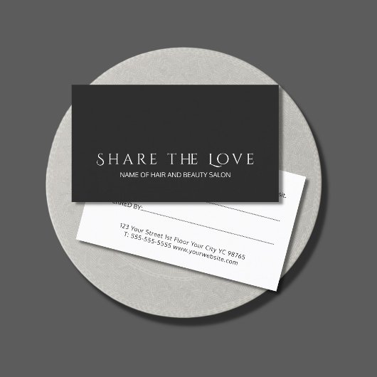 シンプル白黒美しいサロン 紹介カード