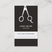 シンプル白黒美容師アポイントメントカード 予約カード (正面)