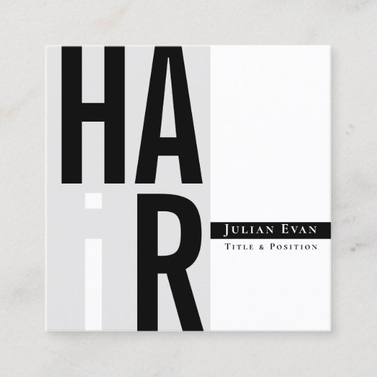 シンプル白黒美容業者名刺 スクエア名刺 (正面)