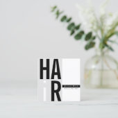 シンプル白黒美容業者名刺 スクエア名刺 (スタンド正面)