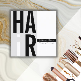 シンプル白黒美容業者名刺 スクエア名刺