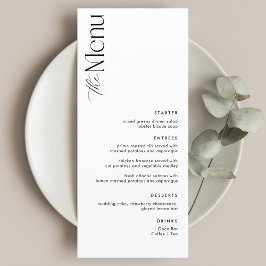 シンプル白黒老金結婚 メニュー