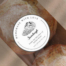 シンプル白黒自家製ソーファードステッカー