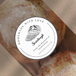 シンプル白黒自家製ソーファードステッカー ラウンドシール