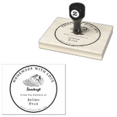 シンプル白黒自家製ソー生地 ラバースタンプ (押印)