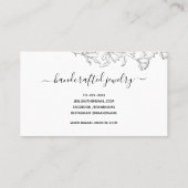 シンプル白黒花スケッチフローラ 名刺 (裏面)