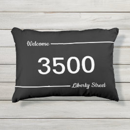 シンプル白黒通り住所番号 アウトドアクッション