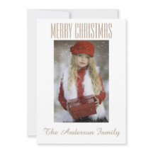 シンプル白黒金ゴールドフォトクリスマスホリデー