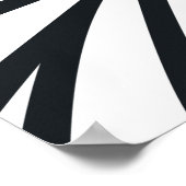 シンプル白黒金ゴールド抽象芸術 ポスター (角)