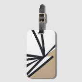 シンプル白黒金ゴールド抽象芸術 ラゲッジタグ (正面縦)