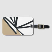 シンプル白黒金ゴールド抽象芸術 ラゲッジタグ (正面横)