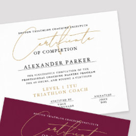 シンプル白黒金ゴールド証明書賞卒業証書 ポスター