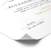 シンプル白黒金ゴールド証明書賞卒業証書 ポスター (角)