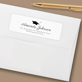 シンプル白黒院長キャップ卒業 ラベル