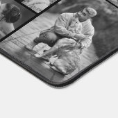 シンプル白黒11家族フォトコラージュ デスクマット (コーナー)