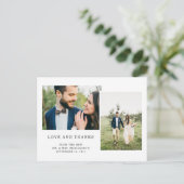 シンプル白黒2枚お結婚礼 ポストカード (スタンド正面)