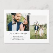 シンプル白黒2枚お結婚礼 ポストカード (正面)