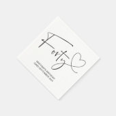 シンプル白黒40歳の誕生日パーティー スタンダードカクテルナプキン (角)