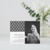 シンプル白黒50と素晴らしいアールデコ50th ポストカード (スタンド正面)