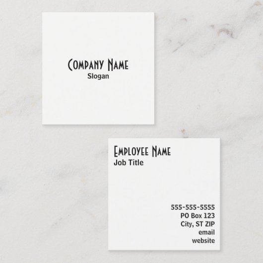 シンプル白黒 スクエア名刺 (正面/裏面)