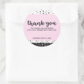 シンプル白黒、ブライダルシャワー、ありがとう ラウンドシール (バッグ)
