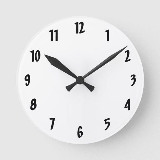 シンプル白黒 ラウンド壁時計 (正面)