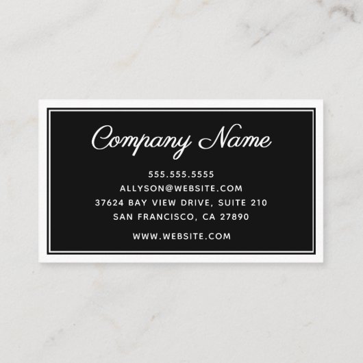 シンプル白黒 名刺 (裏面)