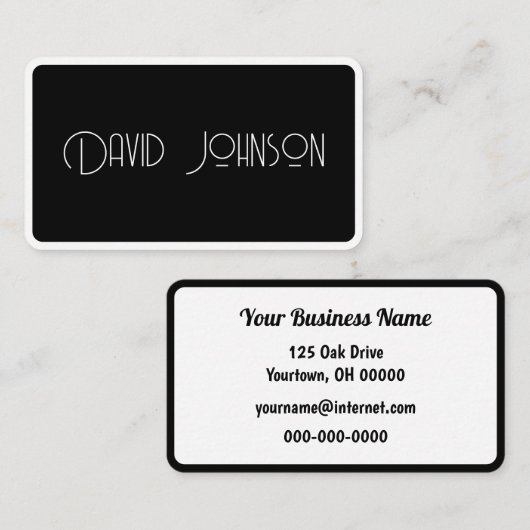 シンプル白黒 名刺 (正面/裏面)