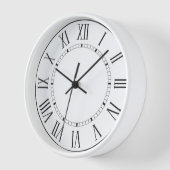 シンプル白黒 壁時計 (傾斜)