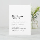 シンプル白黒 |誕生日モダンディナー 招待状 (スタンド正面)