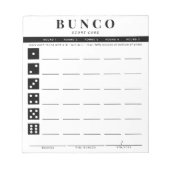 シンプル白黒Buncoスコアカードメモ帳 ノートパッド (正面)