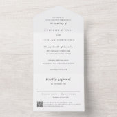 シンプル白黒QRコードクリーン結婚ズ オールインワン招待状 (内側)