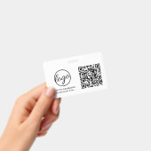 シンプル白黒QRコード従業員ID バッジ (手持ち)