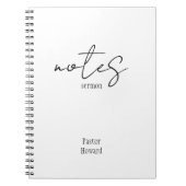 シンプル白黒Sermon Notesノートブック ノートブック (正面)