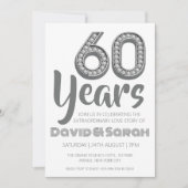 シンプル白60周年結婚招待状 招待状 (正面)