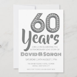 シンプル白60周年結婚招待状 招待状